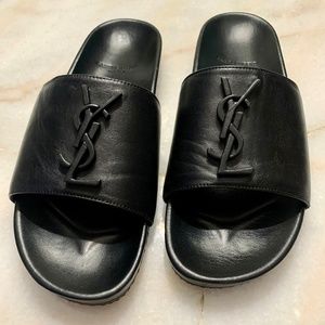 YVES SAINT LAURENT JOAN SLIDES | YSL MONOGRAM SLIDES | NEW